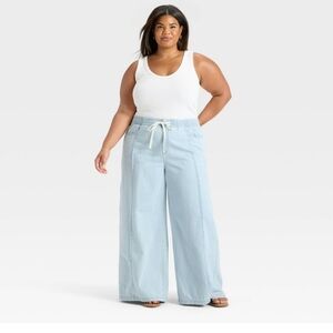 Universal Thread High-Rise Drawstring Wide Leg Relaxed Fit Beach Pants 1X NWT